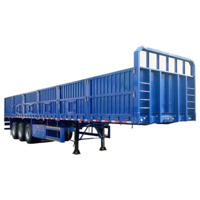 China Truck Trailer Low price 3 Axle Drop Side Board Sidewall Trailer Side Wall Cargo Container Transport Semi Trailer for sale