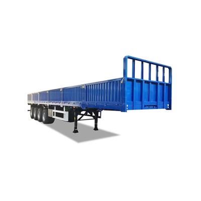 China Truck Trailer Hot Sale In Africa Brand New 4 Axles Shipping Container Flat Bed Trailer Sidewall Semi Trailer for sale