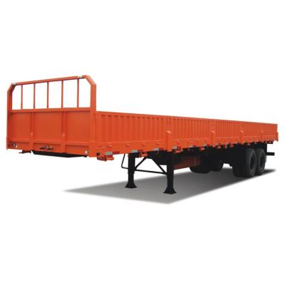 China Truck Trailer Flatbed Semi Truck Trailers 2 Axles 30ton Dropside Fence Semi Trailer Sidewall Cargo Semi Trailer for sale