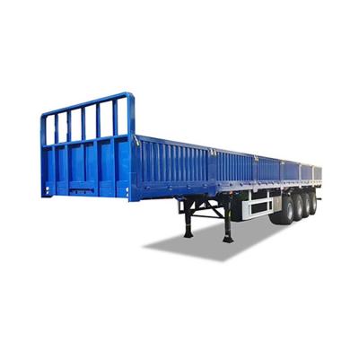 China Truck Trailer 4 Axles Enclosed Pickup Side Wall Fence Cargo Trailer Bulk Cargo Sidewall Semi Trailer Dropside Semi Trailer for sale