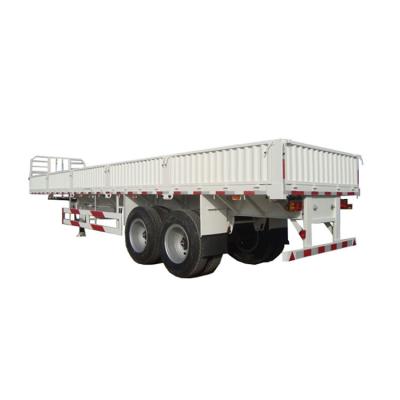 China Truck Trailer 2 Axles 3 Axles Container Trailer Cargo Flatbed And Sidewall Semi Trailer Sidewall Cargo Semi Trailer for sale