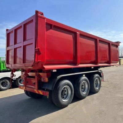 China Truck Trailer High Quality 35 Cubic Meters 3 Axles Rear Dump Semi Trailer for sale for sale