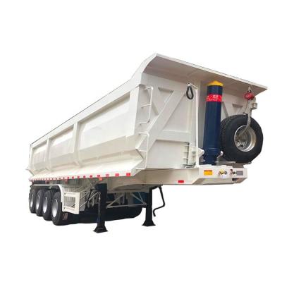 China Truck Trailer Lander 2023 New Hot Sale 4 Axle Dump Trailer Tipper Aluminum End Dump Trucks Diesel And Equipment Trailers for sale