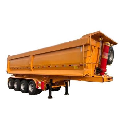 China Truck Trailer low-priced and hot selling 4 Axle 60 Ton Dump Semi Trailer for sale