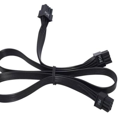 China The PSU COMPUTER Module 8Pin to Dual 8Pin 2Port 6+2 Pin Male Graphics Card Adapter GPU Cable 18awg 60cm+20cm for PSU from EVGA for sale