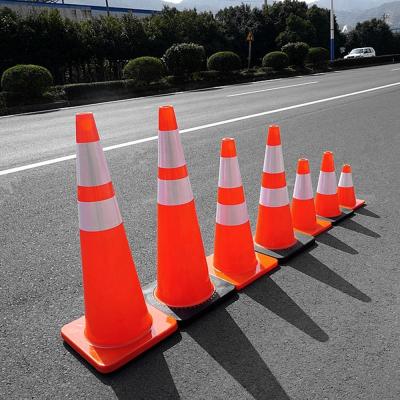 China High Visible Flexible Fluorescent Safety Durable Road Cone / 70cm PVC Traffic Cone for sale