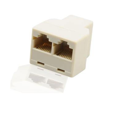 China Three Way Network Y Splitter Connector 1in Through Head To 2 LAN Ethernet Extension Cable Connectors RJ45 Adapter 8P8C Color Adapter for sale