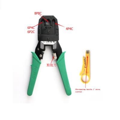 China Steel 4P 6P 8P 3 in 1 Networking Ethernet Stripper Wire Stripping Tool Wire Cutter Cable Modualr RJ45 Crimper Tool for sale