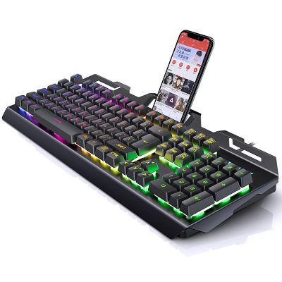 China Mechanical V2-1 RGB USB 2.0 104 Keys Latest Keyboard Mouse Combos Home Notebook Backlit Professional Desktop Gaming Keyboards for sale