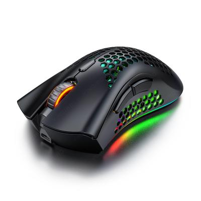 China 2021 Wireless RGB Mini Adjustable Gaming Mouse And Keyboard Shell Gamer Mouse 1600dpi Honeycomb ABS For PC Desktop for sale