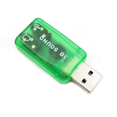 China High Quality USB2.0 3d Sound Card 5.1 Channel Audio Card Adapter 3.5mm Speaker Microphone Earphone External Interface For PC 5.1 Sound Card for sale