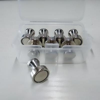 China Form Strong Powerful Neodymium Metal D12mm Push Pin Permanent Magnet With Each Pack Of 12 for sale