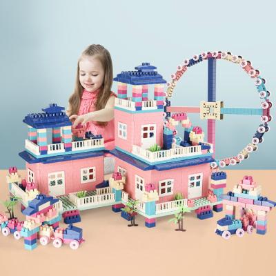 China DIY TOY Wholesale colored DIY castle building block assembled puzzle toys set for kids for sale