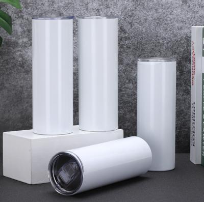 China RTS 30oz stainless steel skinnies sublimation viable white vacuum insulated tumbler straight with straw for sale