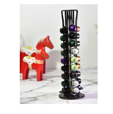 China 2020 new fashion coffee pods storage rack 40pcs nespresso pods sustainable rotating rack for sale