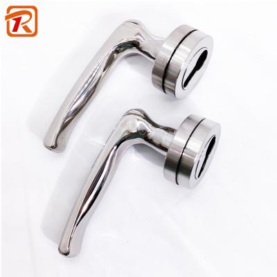 China Modern door handle 304 grade stainless steel door handle lock satin processing passage door lever handle for sale