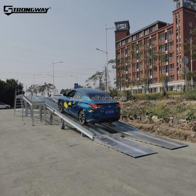 China CAR REPAIR MAINTENANCE LIFTING RAMP 10T portable hot dip galvanizing car steel folding ramp ramp strongway for sale for sale