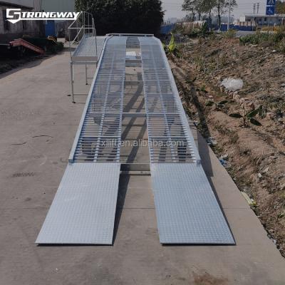 China CAR REPAIR MAINTENANCE LIFTING RAMP Strongway Hot Galvanizing Car Garage 10T Folding Adjustable Car Ramps For Sale for sale