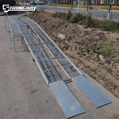 China CAR REPAIR MAINTENANCE LIFTING 7T garage car ramps hot galvanizing ramp strongway adjustable yard car ramps for sale for sale