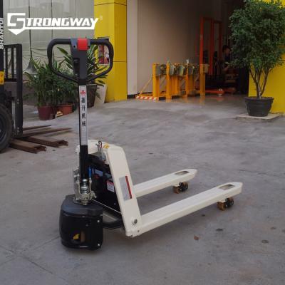 China Hotel Small Pallet Jack With 2Tons Electric Hydraulic Semi-electric Pallet Jack Hydraulic Jack For Workshop Pallet Truck Strongway for sale