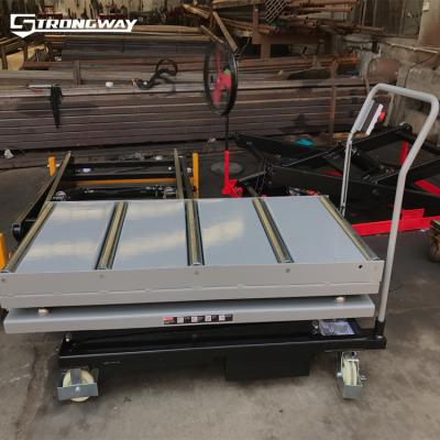 China Factory Strongway high quality roller lift tables mobile lift table with ladder on hot sale for sale