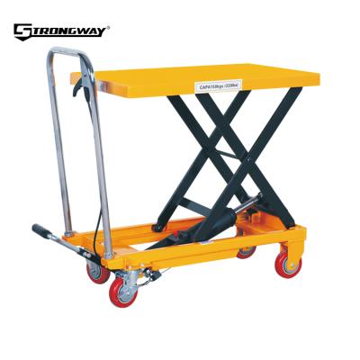 China Portable Hydraulic Scissor Lift Table Truck With 500kgs Capacity 700*450*35mm for sale