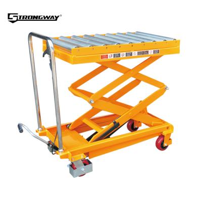 China Manual Hydraulic Scissor Lift Table With Roller Head 700*450*35mm for sale