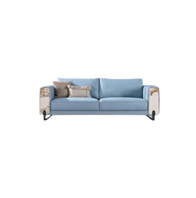 China Customized small flat type double straight row standing sofa solid color sofa chair modern light luxury living room combination for sale