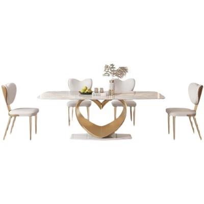 China Customized high-end wabi-sabi combination rock wind table cream plate small type modern simple light luxury home dining apartment table for sale