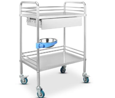 China Contemporary Detachable Hospital Trolley Metal Stainless Steel Medical Trolley With Wheel for sale