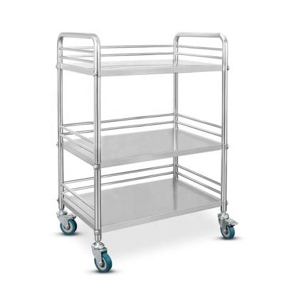 China Contemporary Hospital Furniture Clinic Stainless Steel Cart Salon Trolley Medical Trolley Sale for sale