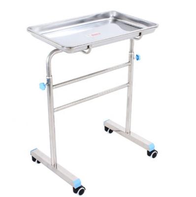 China Sturdy Stainless Steel Modern Wholesale Adjustable Medical Trolley Trolley Height Pallet Rack Hospital Trolley Tray Bracket for sale