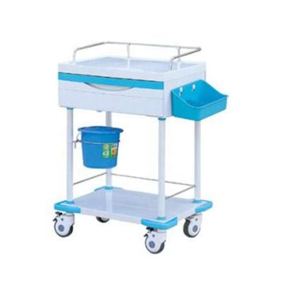 China OSENHT72 Hospital Convenient ABS Nursing Wheel Silent Treatment Trolley With Drawer for sale