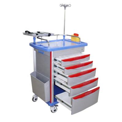 China Durable ABS Plastic Furniture Anesthesia Medicine Medical Hospital Trolley Emergency Treatment Trolley for sale