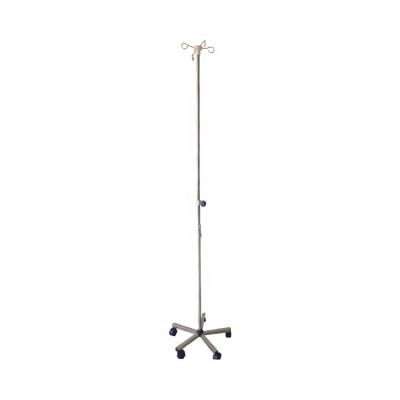 China Durable OSEN-HA6 Stainless Steel 4 Blood Hook IV Pole Transfusion Support Removable Infusion Stand With Wheels for sale