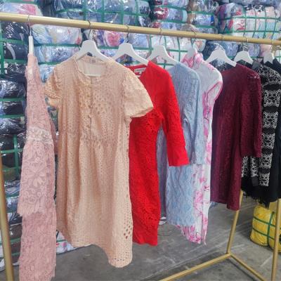 China Polyester / Cotton Girl Clothes In China Used Ladies Silk Dress Women Clothing Dresses Ropa Al Por Mayor women's skirts Used Clothes for sale