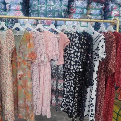 China Polyester / Cotton Hot Sale in Dubai Fashion Ladies Cotton Dress High Quality Second Hand Clothes clothing branded clothes for sale