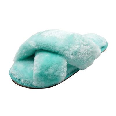 China Best price fashion trend design shoes comfortable easy wear faux rabbit fur upper fashion fur slippers for sale