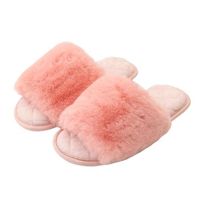 China Fashion Trend Factory Price New Style Luxury Fur TPR Outsole Lightweight Non-slip Durable Slippers For Women for sale