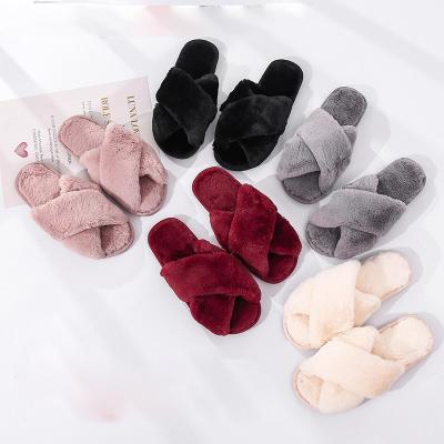 China Best price fashion trend design shoes comfortable easy wear faux rabbit fur upper fashion fur slippers for sale