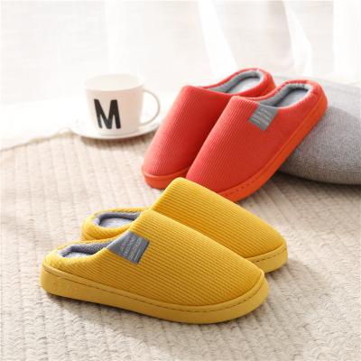 China Promotional Fashion Trend Good Quality Shoes Unisex Cute Non-slip Corduroy Upper Slippers For Women for sale