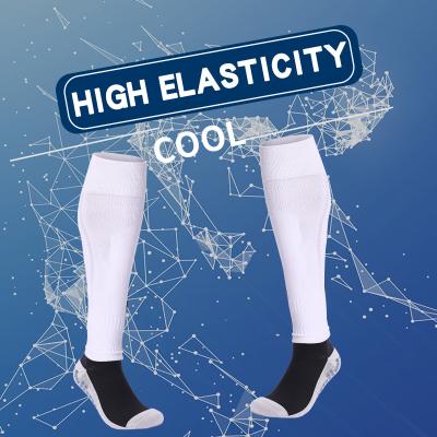 China Hot Selling Anti Slip Honeycomb Half Grip Design Cut Out Soccer Football Legless Socks Sleeve Leg Boots Sports Calf Support Compression Knee Sleeves for sale