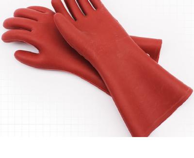 China High Quality Insulated High Voltage Rubber Insulated Electrical Gloves For Living Operation for sale