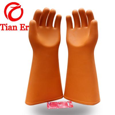 China 25kv Rubber Insulated Rubber Gloves for sale