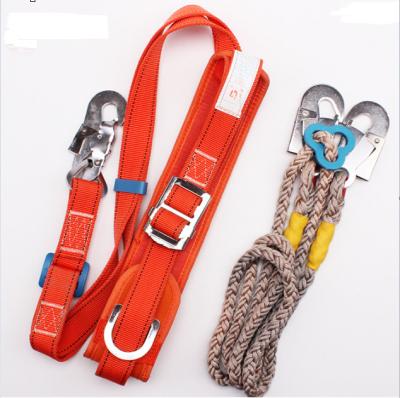 China Fall Protection Good Quality Seat Belt Full Body Harness With Lanyards for sale