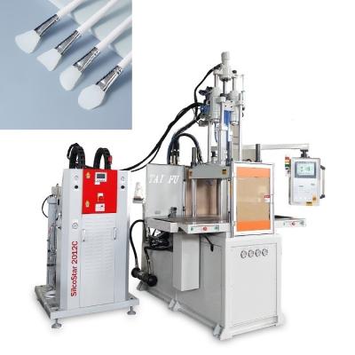 China Double Slide Silicone Facial Mask Brush Making Machine 85T Vertical Injection Moulding Machine for sale