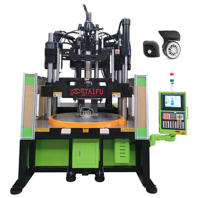 China Low Workbench Rotary Table Vertical Injection Molding Machine For Making Luggage Wheels for sale