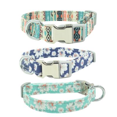 China Durable High Quality Fashionable Polyester Double Fabric Collar Comfortable Dog Durable Customized Logo Optional Pattern for sale