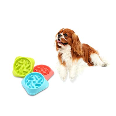 China Factory Wholesale Sustainable Multi Colors Anti Skid Plastic Dog Bowl Slow Driver for sale