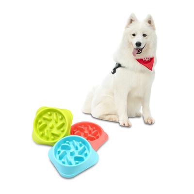 China Viable Plastic Cat Type Colorful Matching Pet Bowl For Cats Dogs Slow Feeder Anti Clogging Food Bowl Pet Feeding Bowl for sale